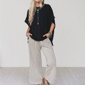 Three Bird Nest So Comfy Wide Leg Pant Cropped Length - Size M - NWOT